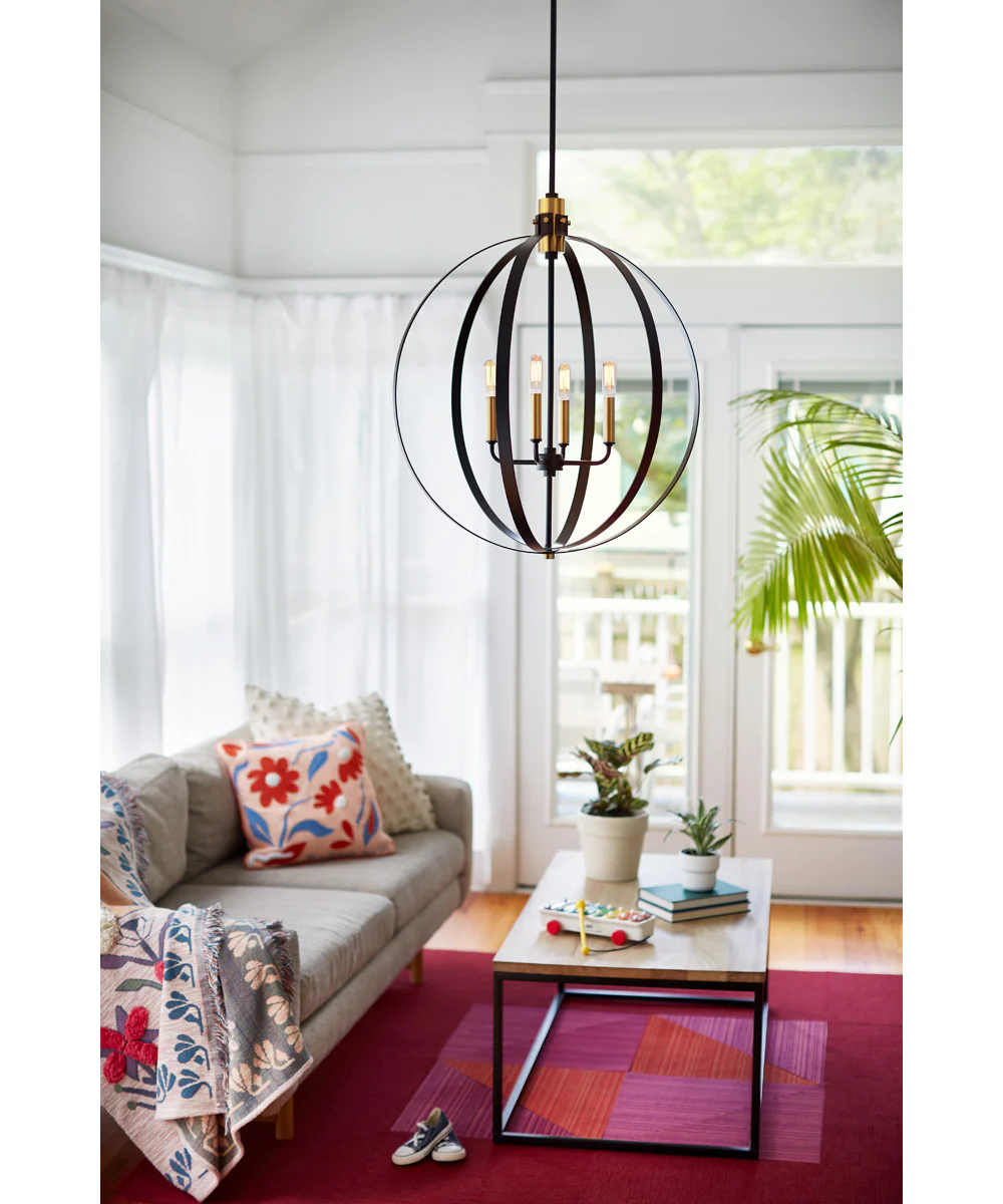 Cirque 4-Light Medium Orb Chandelier in Black - Image 2