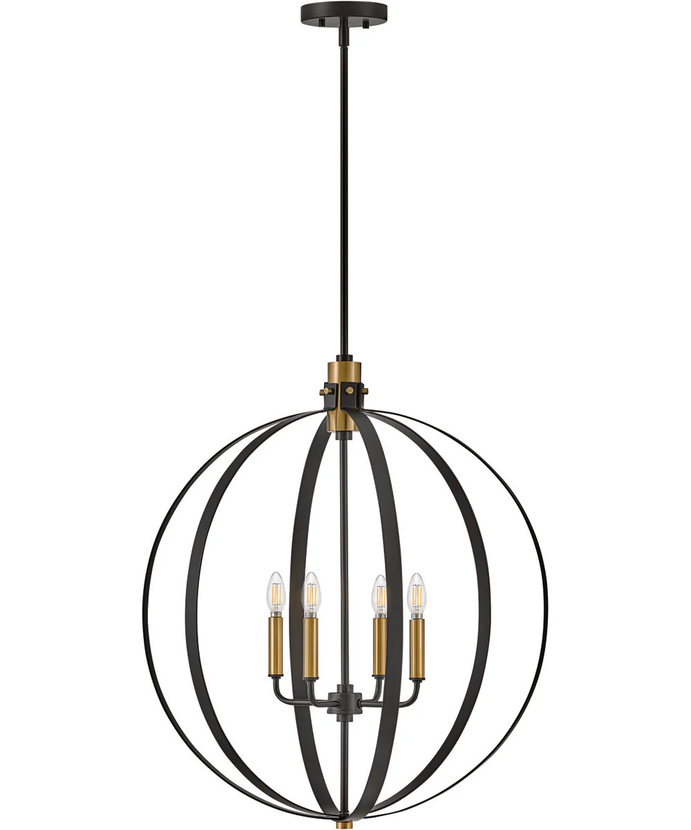 Cirque 4-Light Medium Orb Chandelier in Black - Image 3