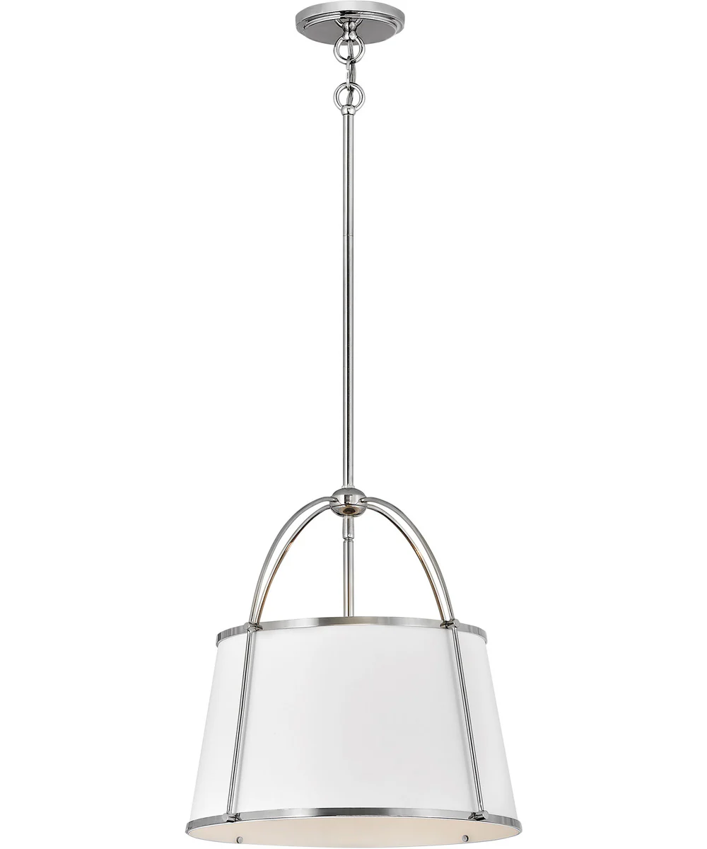 Clarke 1-Light Medium Pendant in Polished Nickel