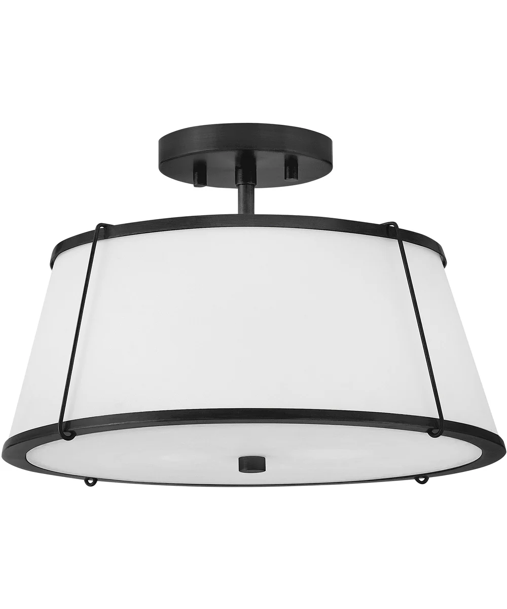 Clarke 2-Light Medium Semi-Flush Mount in Black - Image 2