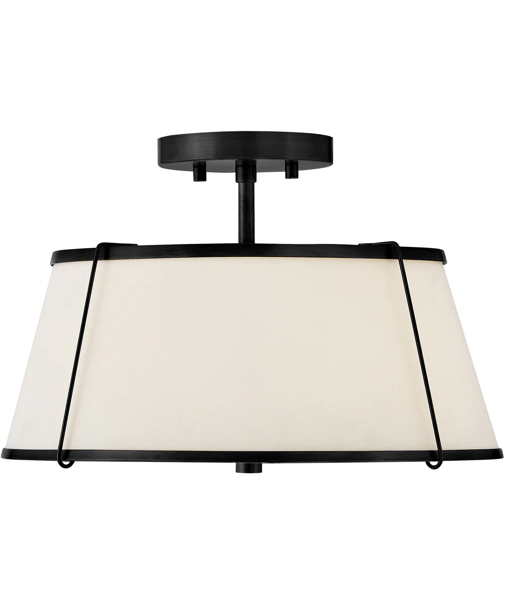 Clarke 2-Light Medium Semi-Flush Mount in Black - Image 3