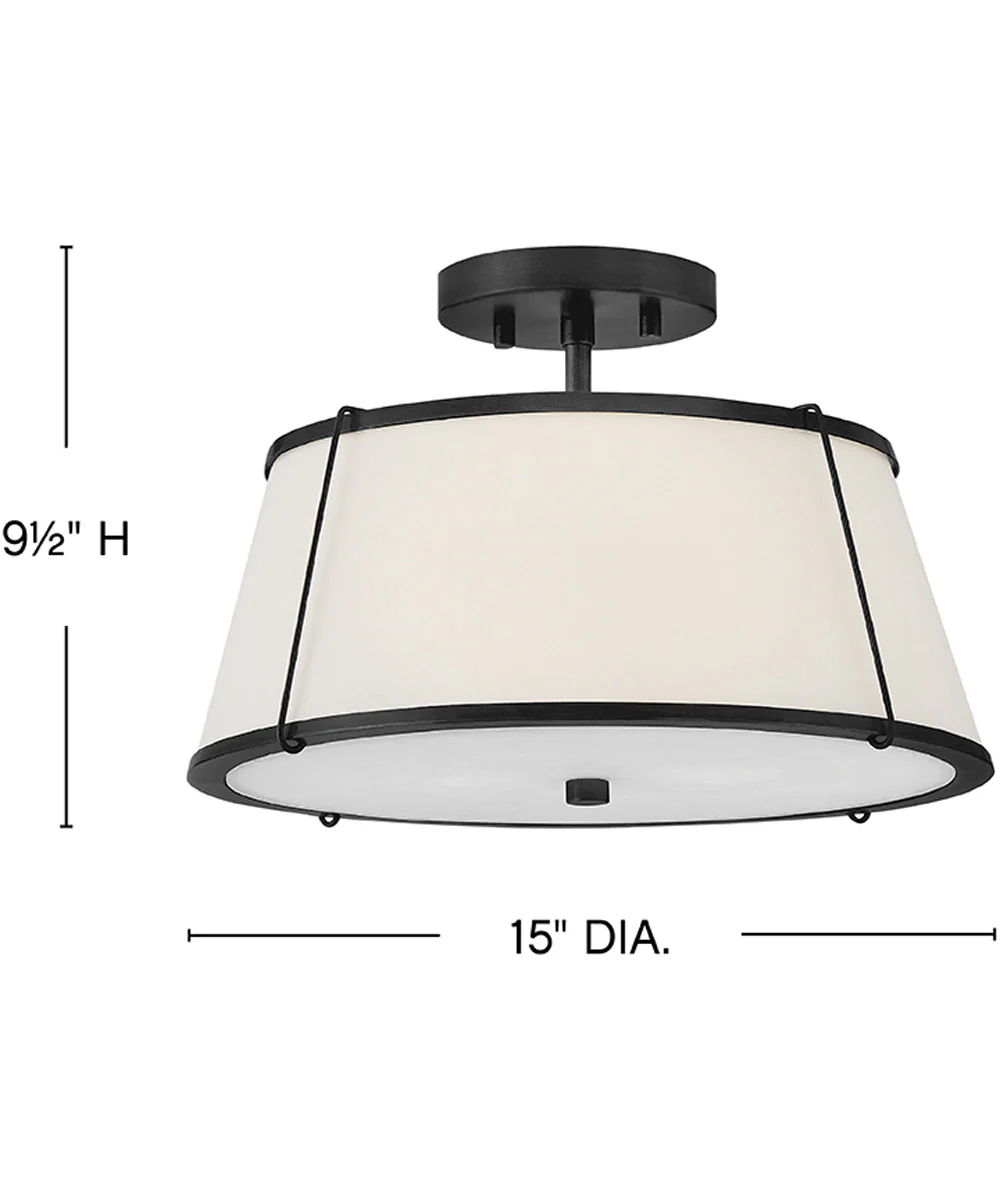 Clarke 2-Light Medium Semi-Flush Mount in Black - Image 6