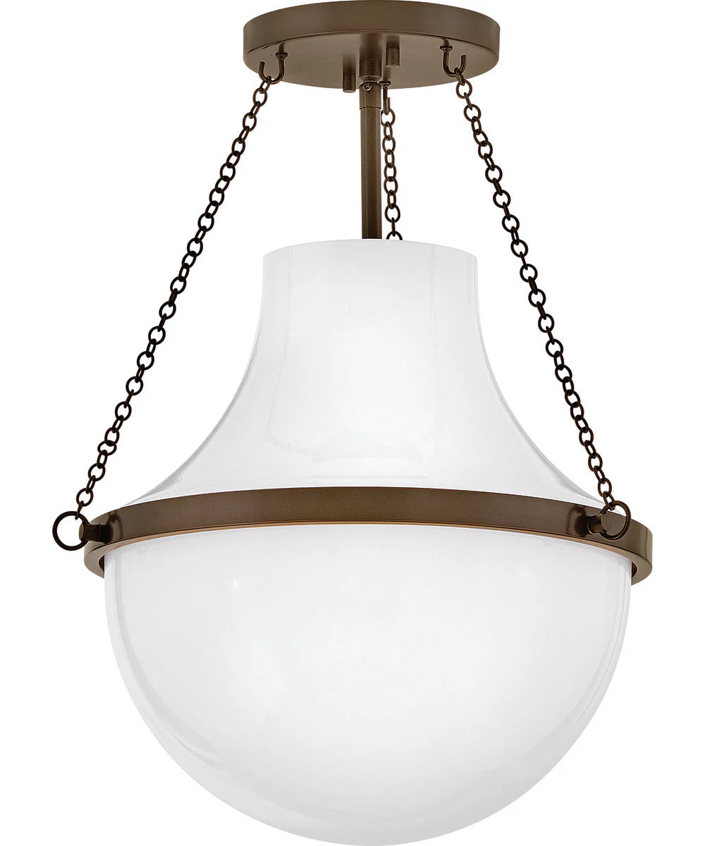 Collins 1-Light Medium Semi-Flush Mount in Heritage Bronze - Image 2
