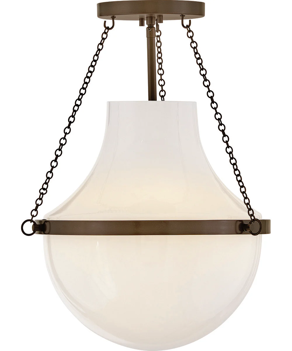 Collins 1-Light Medium Semi-Flush Mount in Heritage Bronze - Image 3