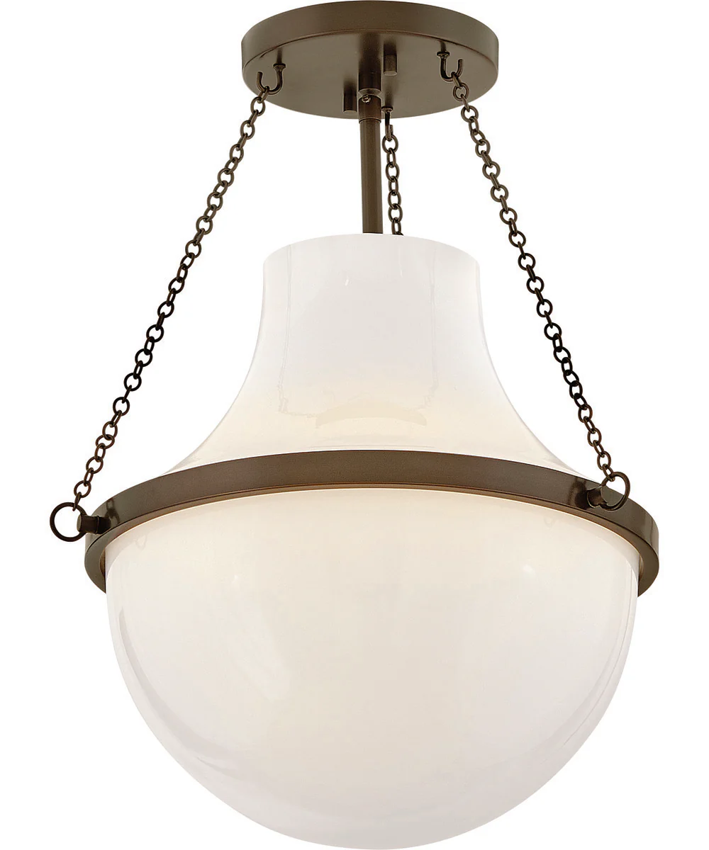 Collins 1-Light Medium Semi-Flush Mount in Heritage Bronze - Image 4