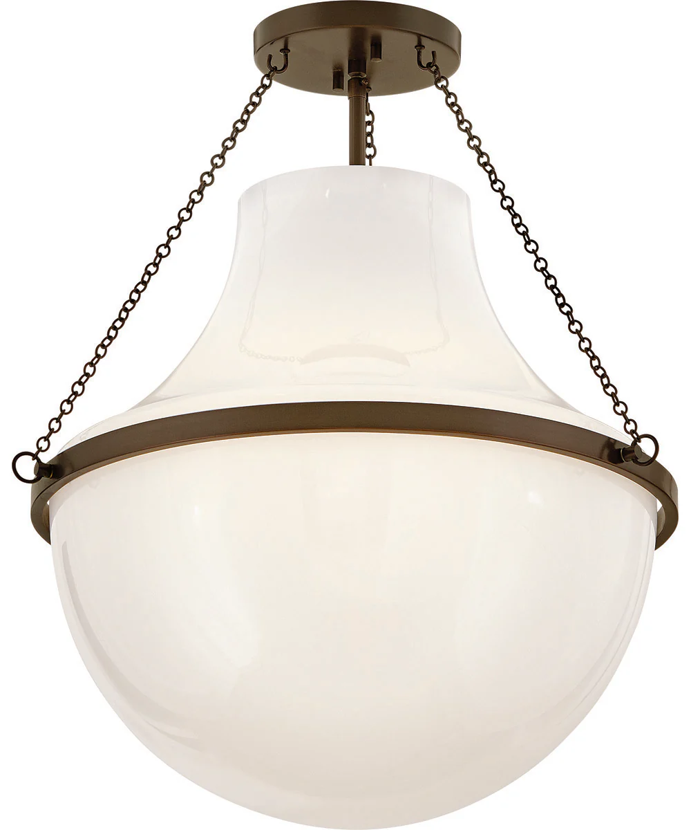 Collins 1-Light Medium Semi-Flush Mount in Heritage Bronze - Image 4