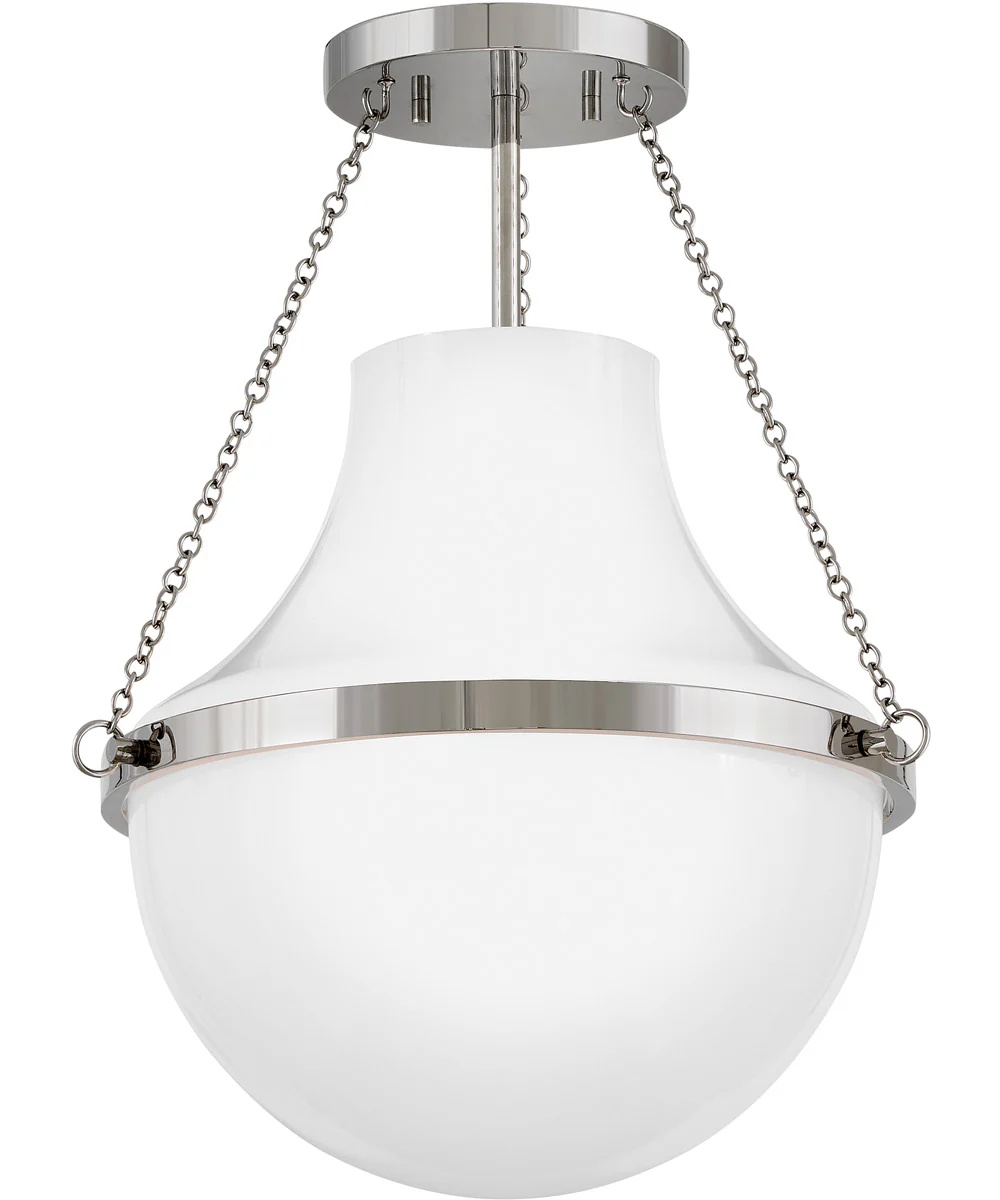 Collins 1-Light Medium Semi-Flush Mount in Polished Nickel - Image 2