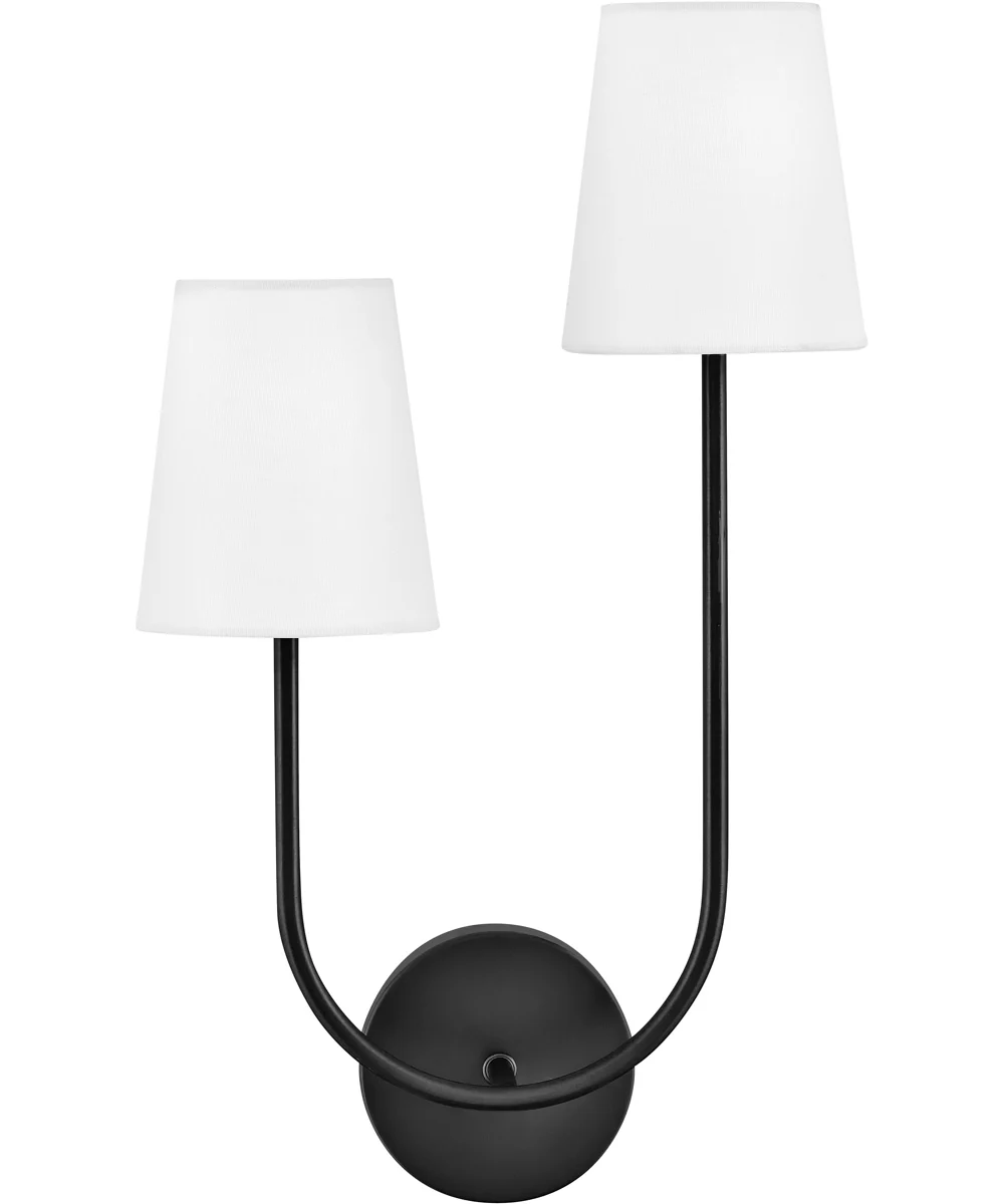 Cora 2-Light Large Two Light Sconce in Black - Image 2