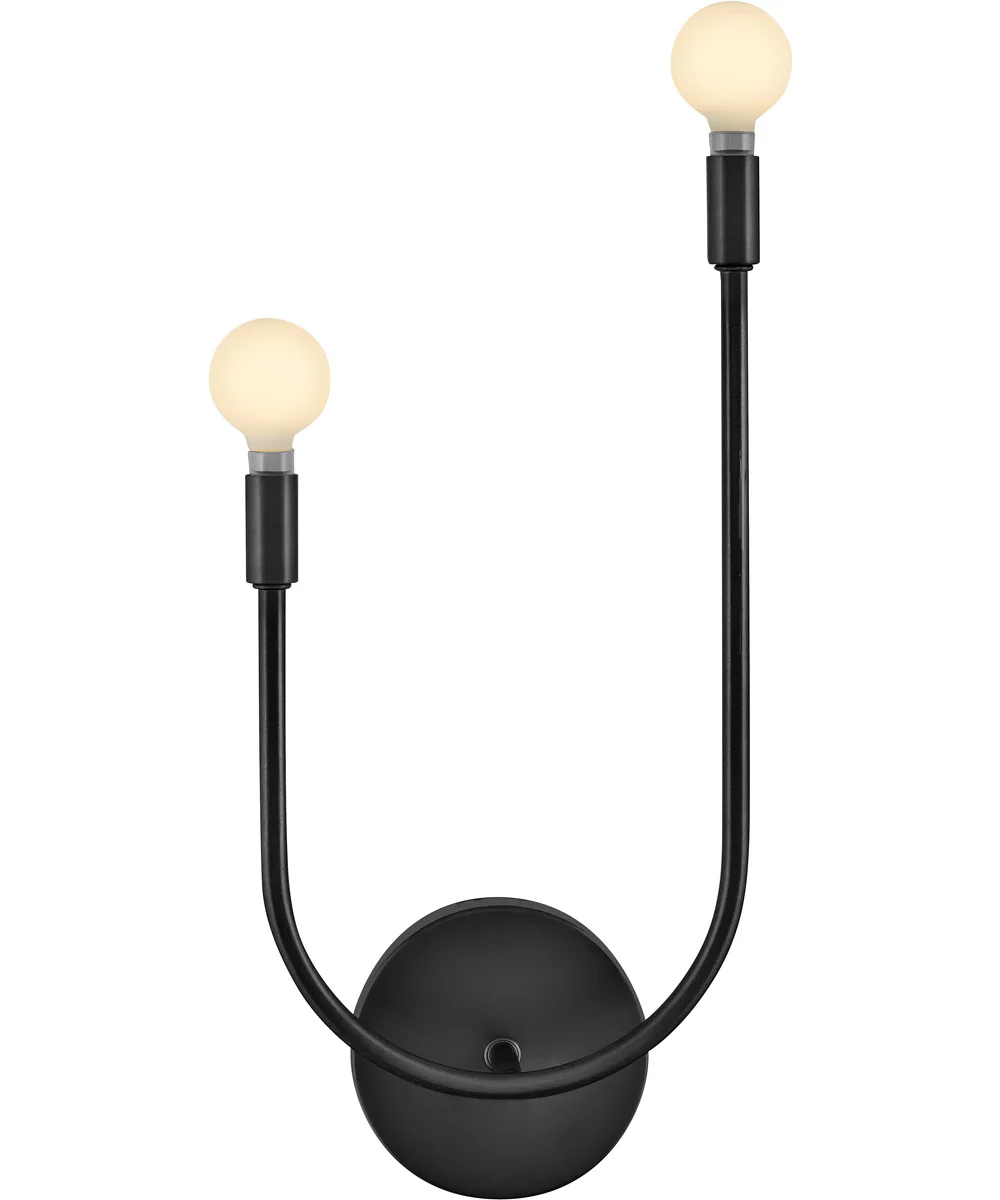 Cora 2-Light Large Two Light Sconce in Black - Image 3