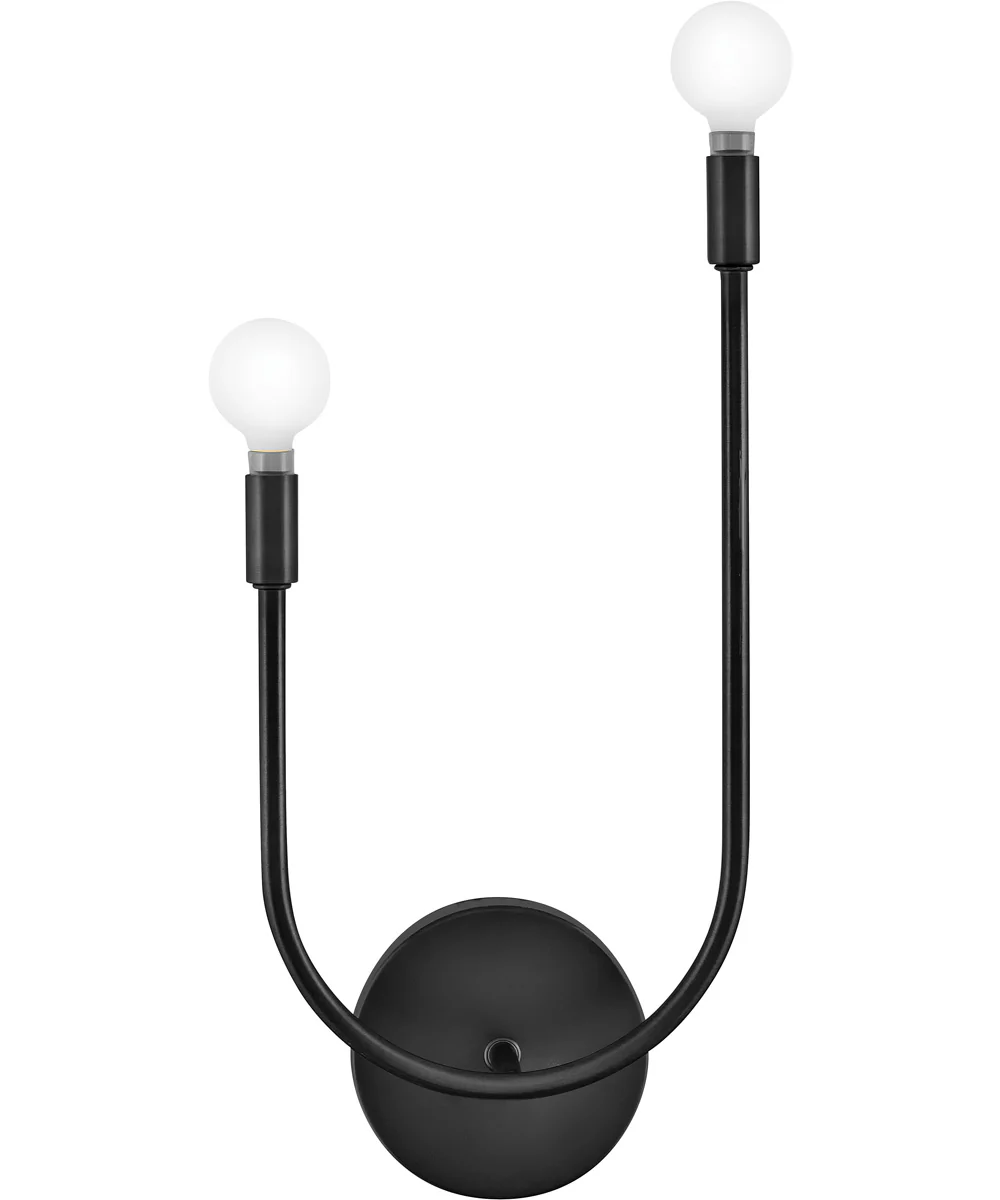 Cora 2-Light Large Two Light Sconce in Black - Image 4