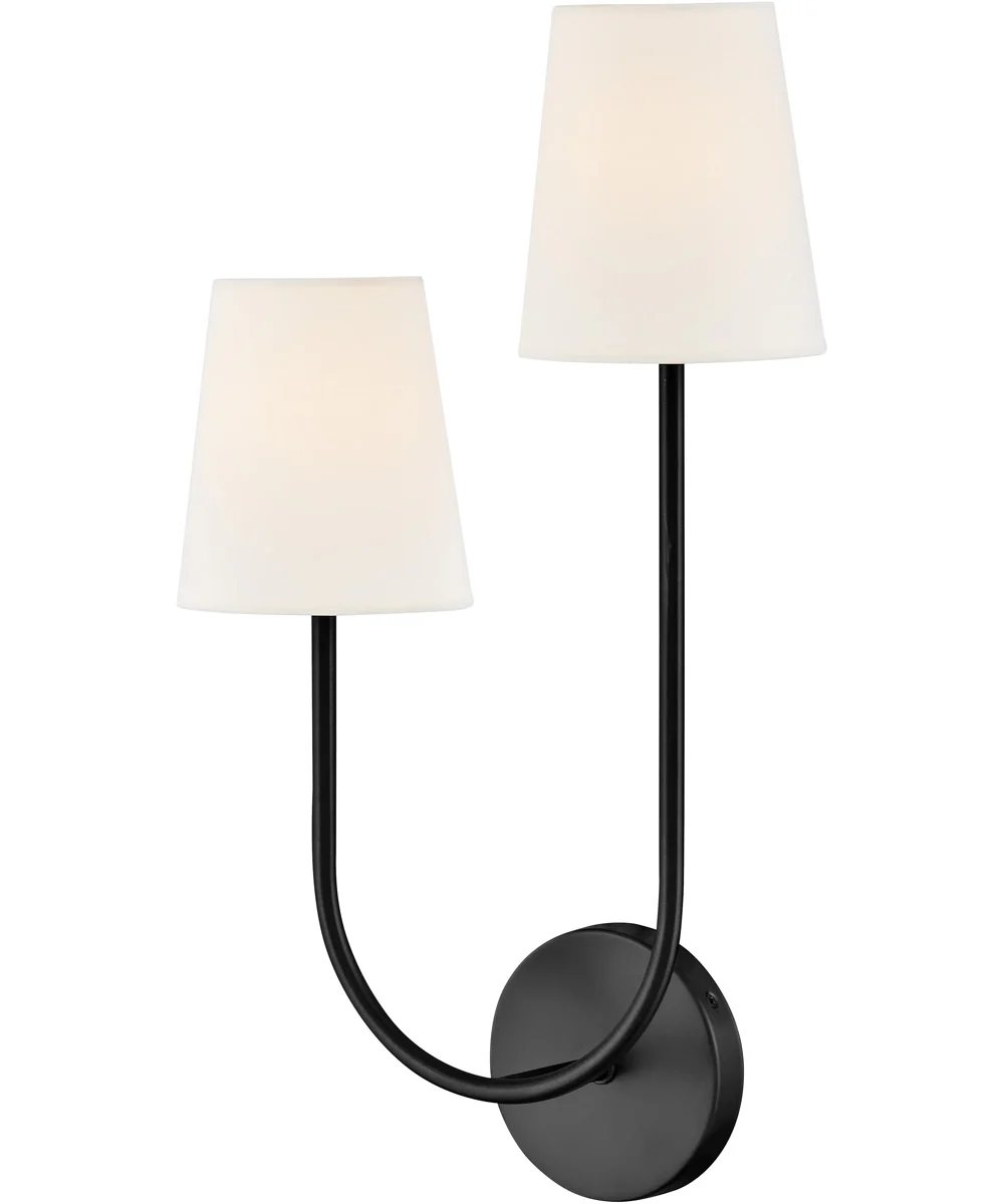 Cora 2-Light Large Two Light Sconce in Black - Image 5