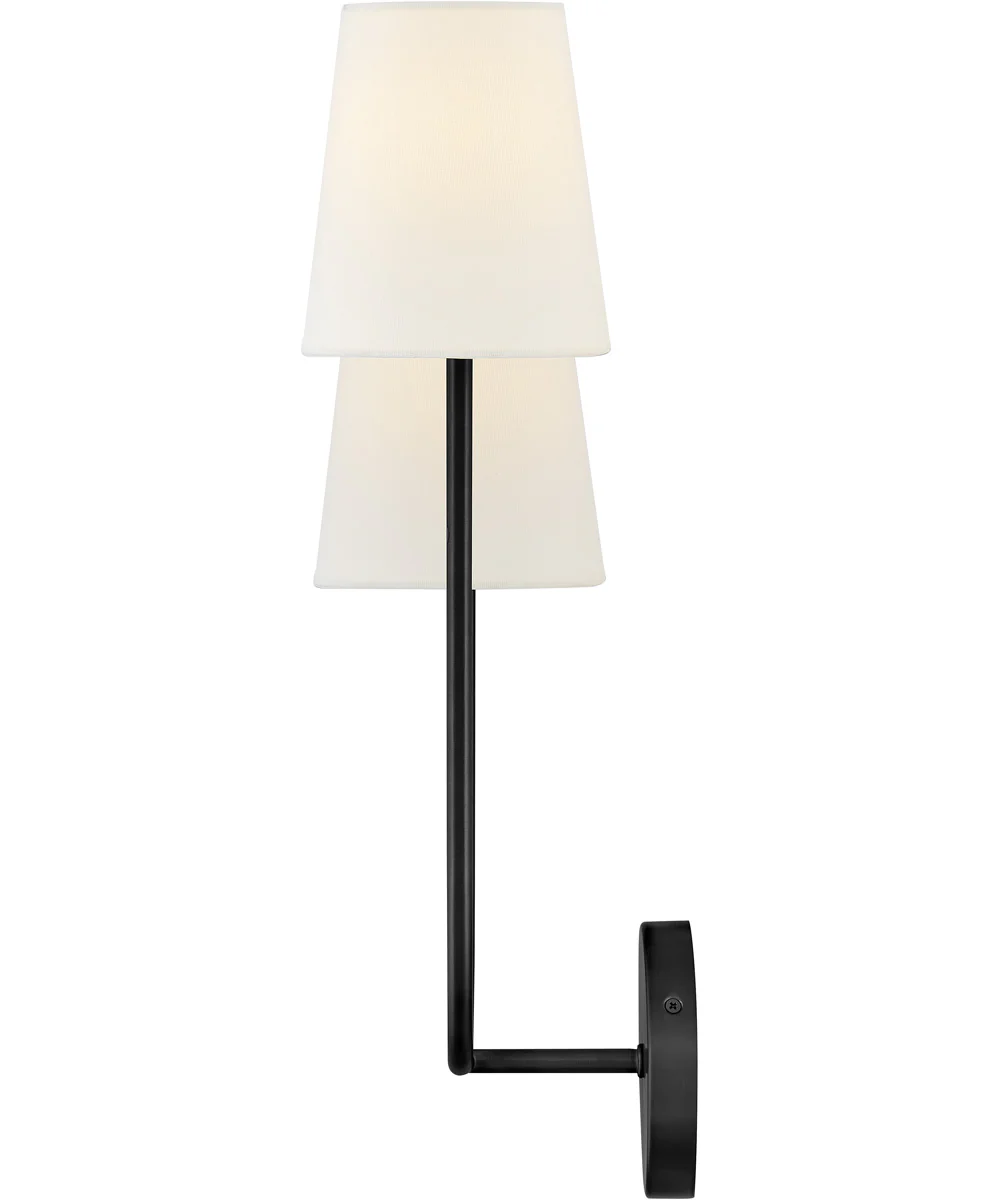 Cora 2-Light Large Two Light Sconce in Black - Image 6
