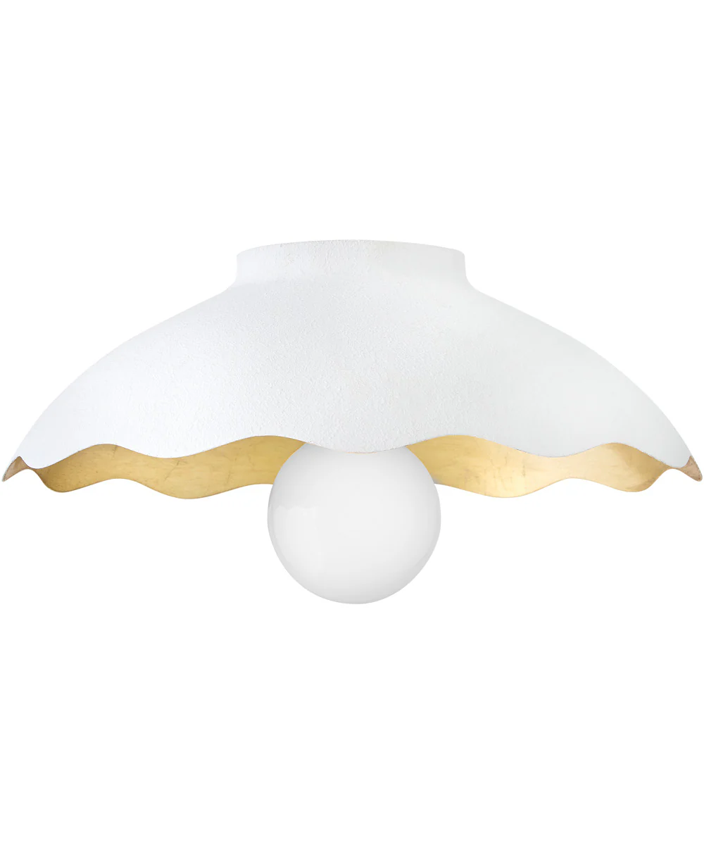 Darla 1-Light Medium Flush Mount in Textured Plaster - Image 2