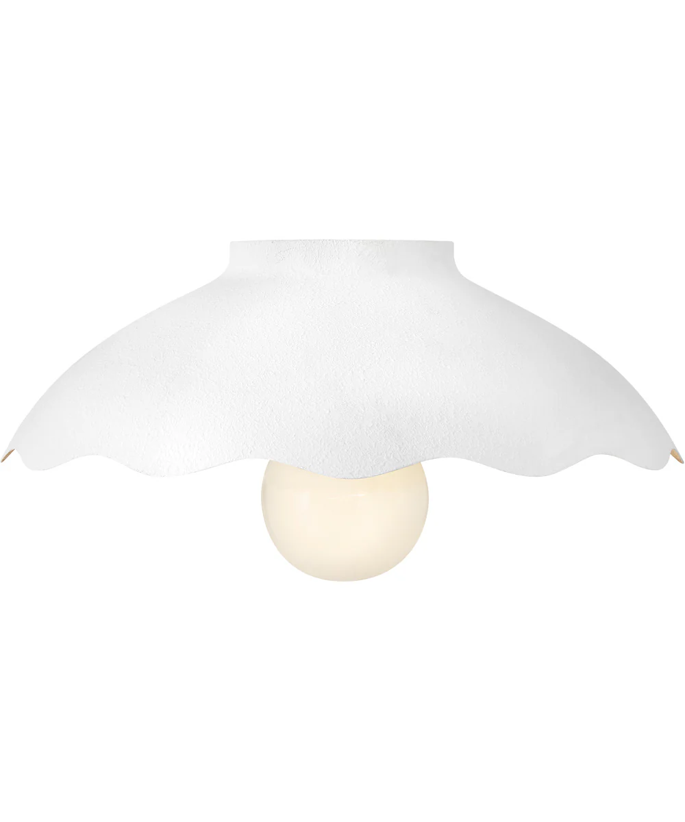 Darla 1-Light Medium Flush Mount in Textured Plaster - Image 3