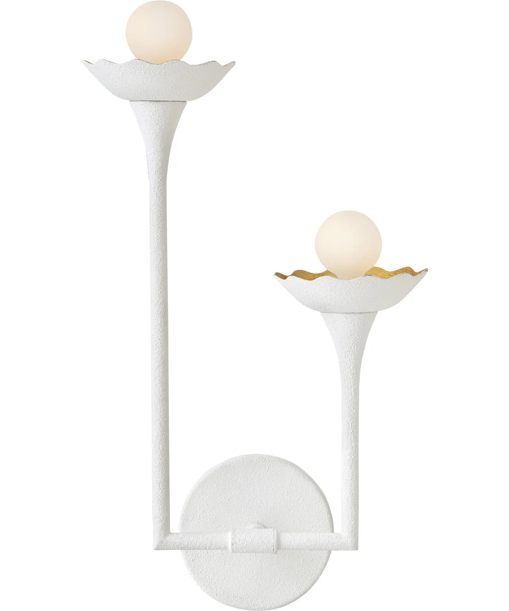 Darla 2-Light Medium Two Light Sconce in Textured Plaster