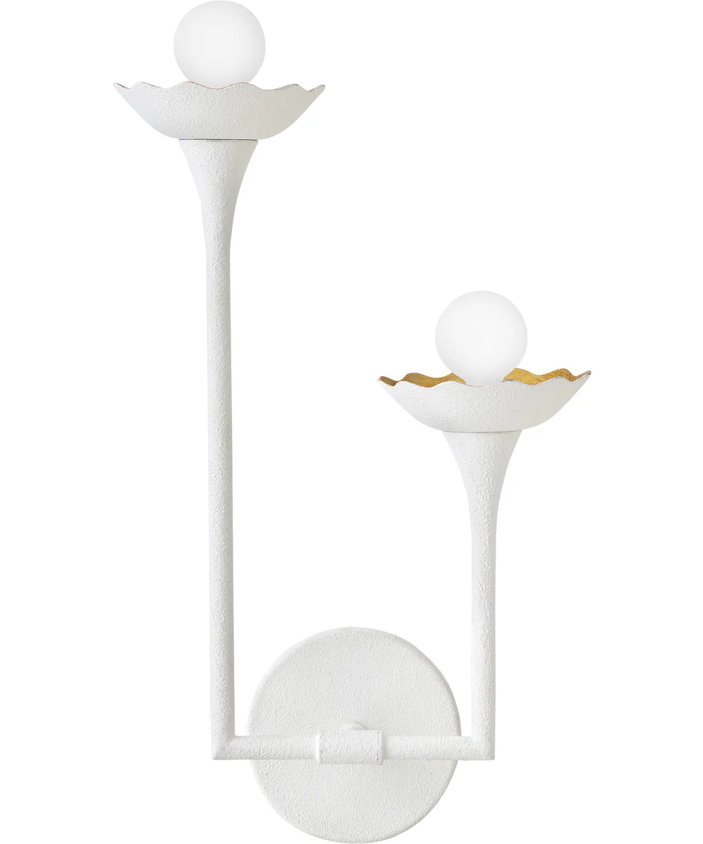Darla 2-Light Medium Two Light Sconce in Textured Plaster - Image 2