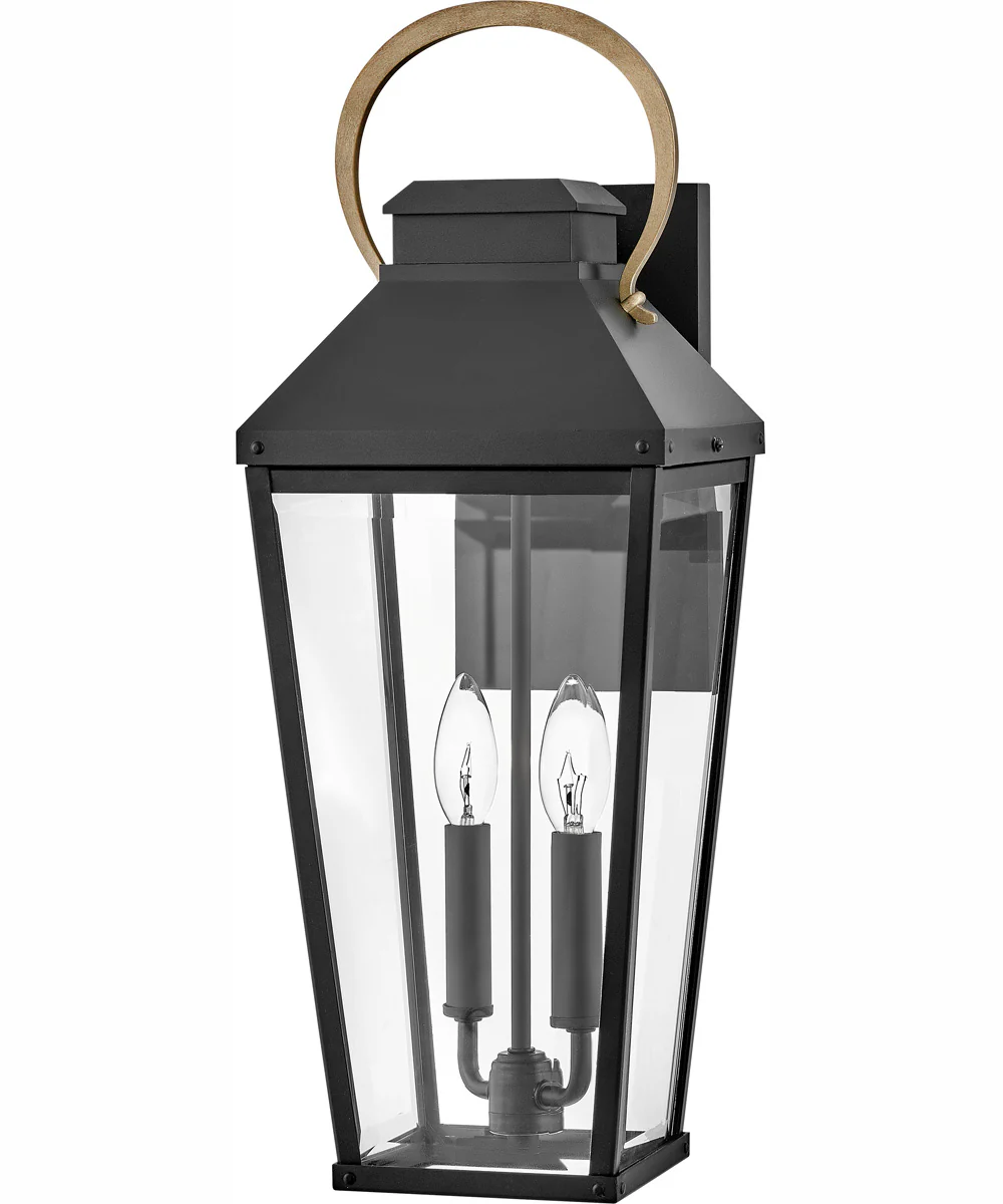 Dawson 2-Light Medium Wall Mount Lantern in Black - Image 2