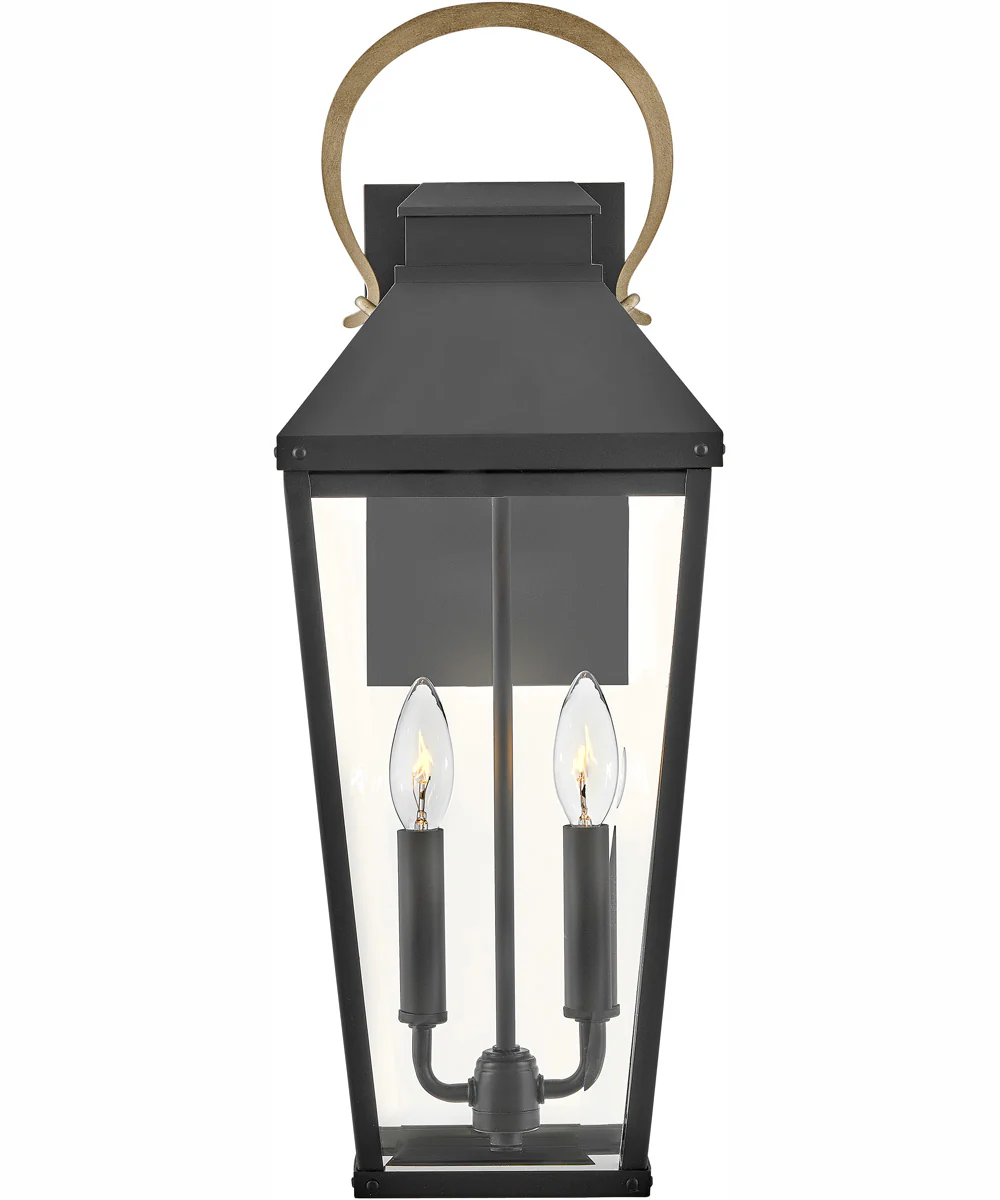 Dawson 2-Light Medium Wall Mount Lantern in Black - Image 3