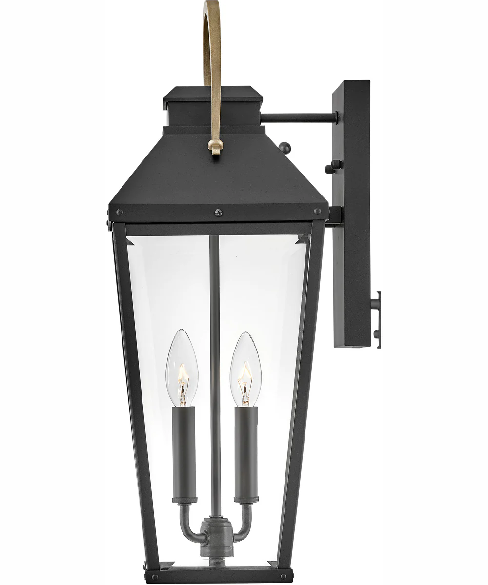 Dawson 2-Light Medium Wall Mount Lantern in Black - Image 4