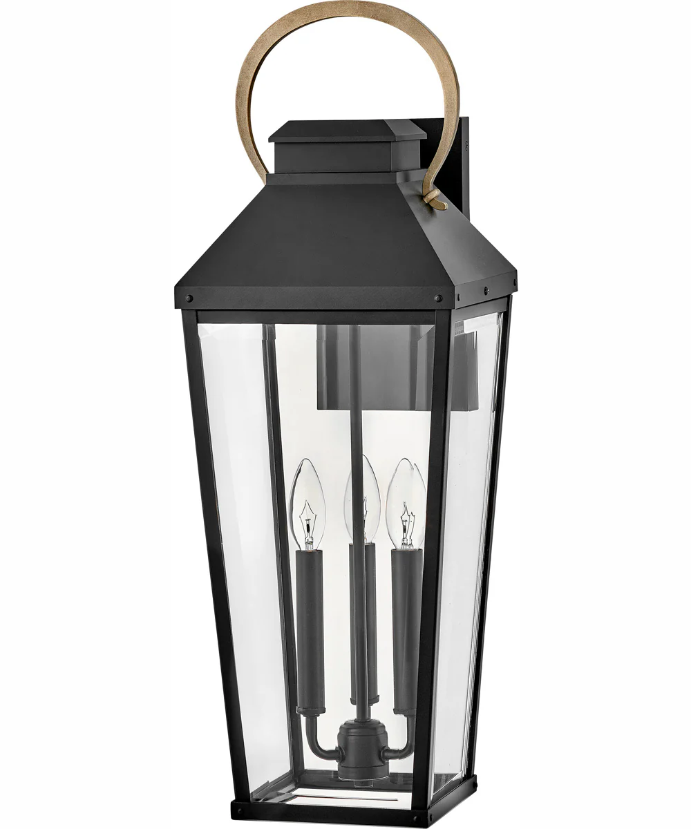 Dawson 3-Light Large Wall Mount Lantern in Black - Image 2