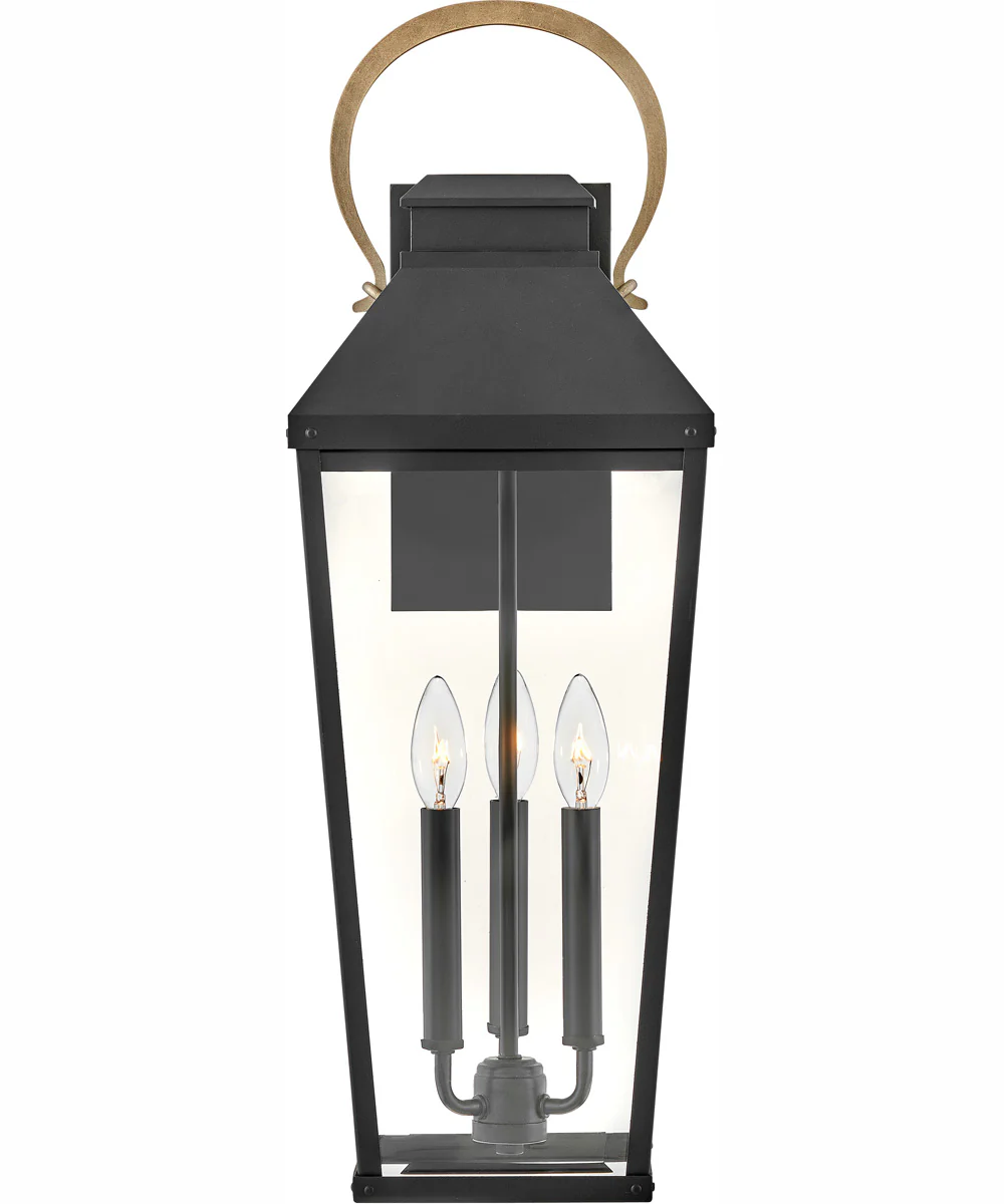 Dawson 3-Light Large Wall Mount Lantern in Black - Image 3