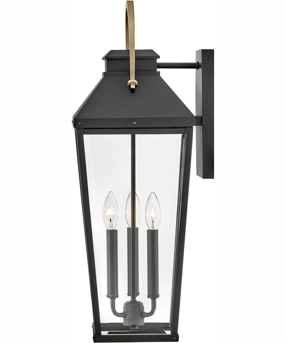 Dawson 3-Light Large Wall Mount Lantern in Black - Image 4