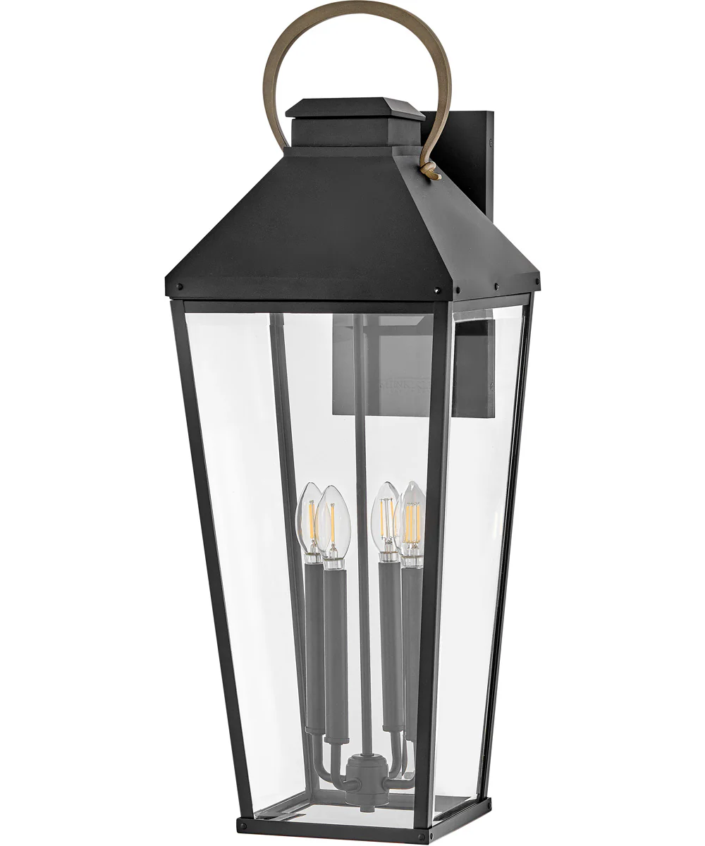 Dawson 4-Light Large Wall Mount Lantern in Black - Image 2