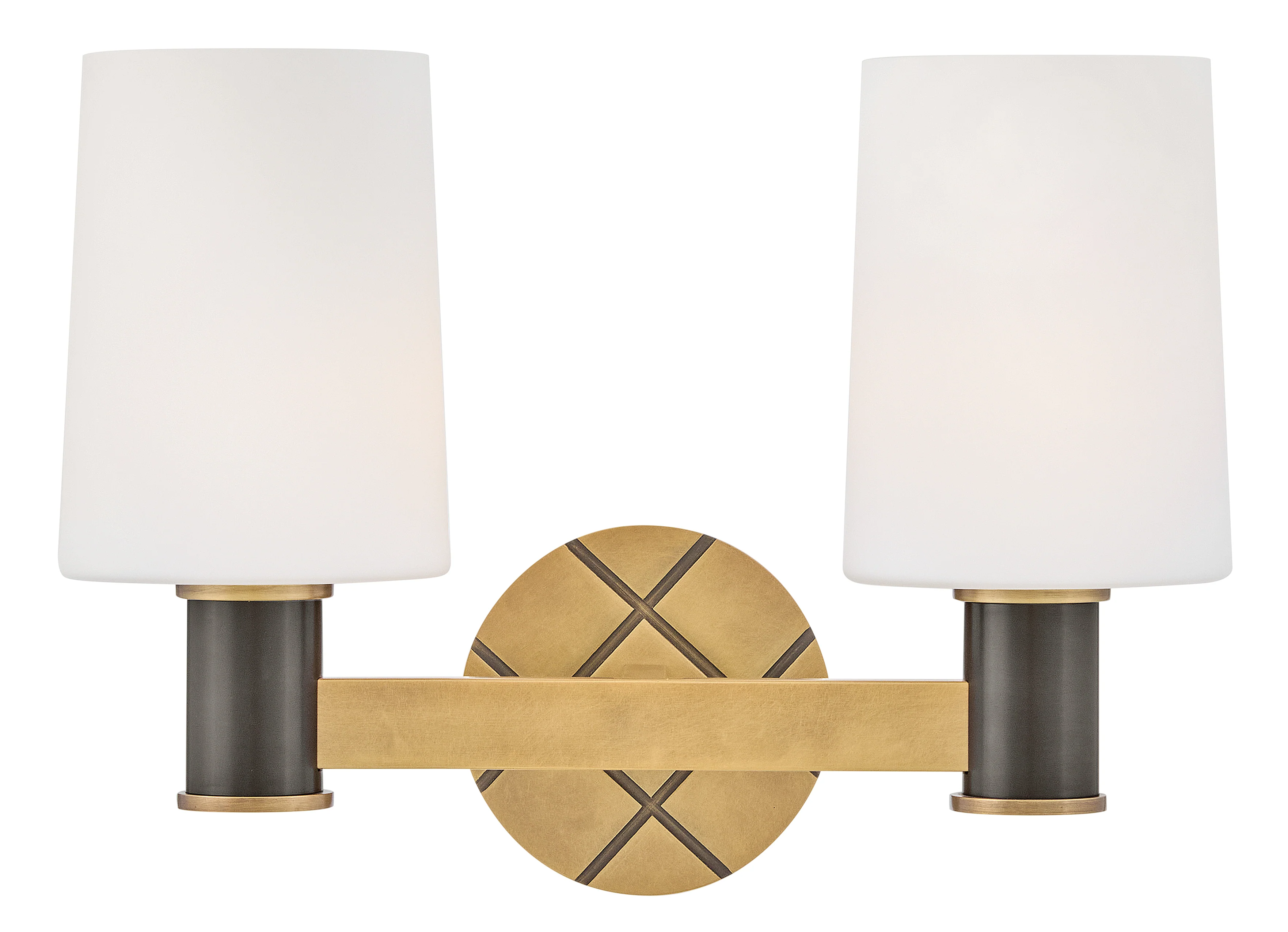Declan 2-Light Small Two Light Vanity in Heritage Brass