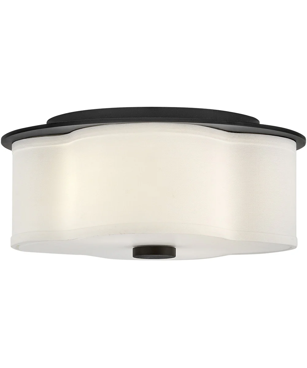 Delaney 2-Light Medium Flush Mount in Black - Image 3