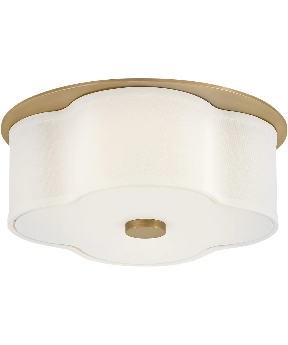 Delaney 2-Light Medium Flush Mount in Heritage Brass