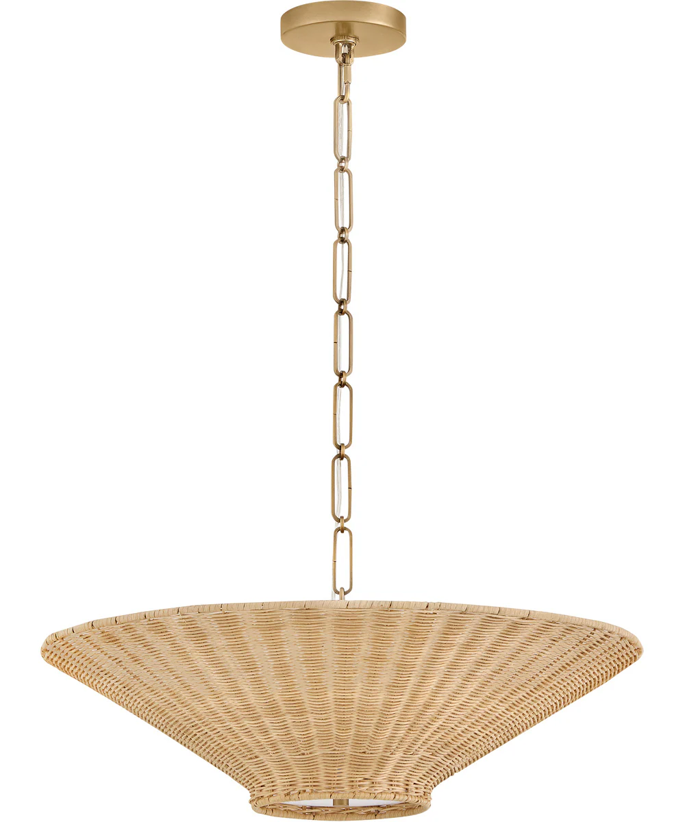 Delia 4-Light Small Convertible Chandelier in Heritage Brass