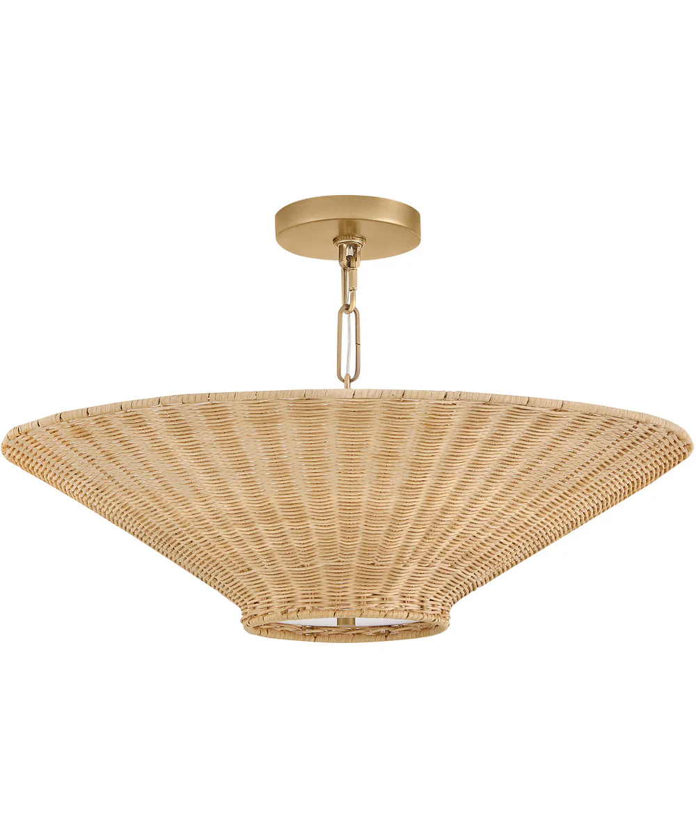 Delia 4-Light Small Convertible Chandelier in Heritage Brass - Image 2