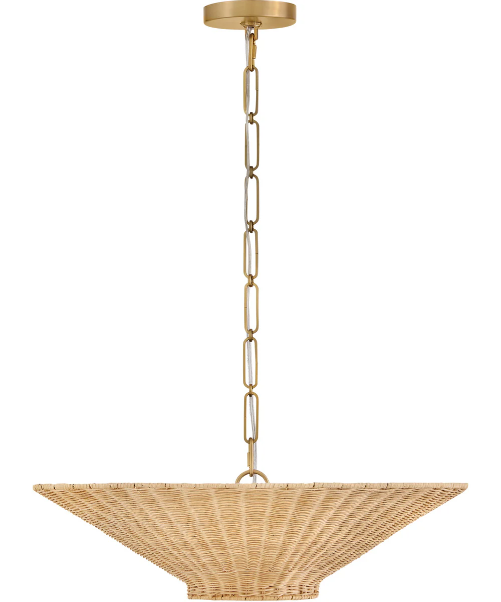 Delia 4-Light Small Convertible Chandelier in Heritage Brass - Image 3