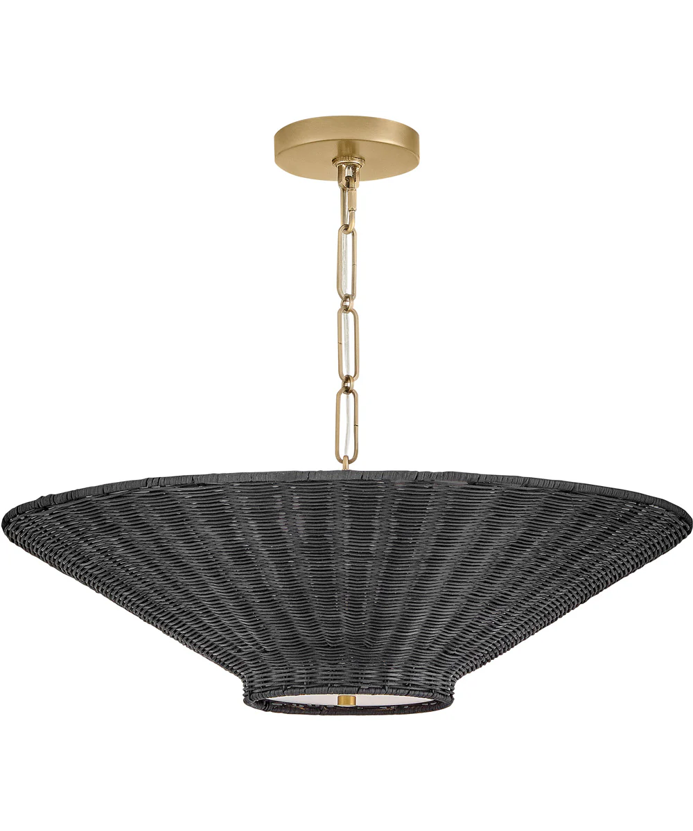 Delia 4-Light Small Convertible Chandelier in Lacquered Brass - Image 2