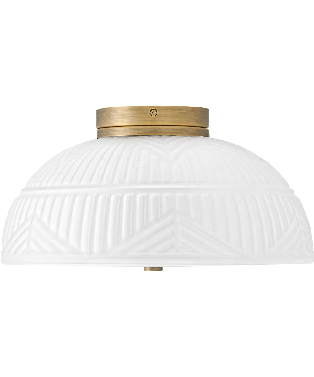 Devon 2-Light Small Flush Mount in Lacquered Brass - Image 4