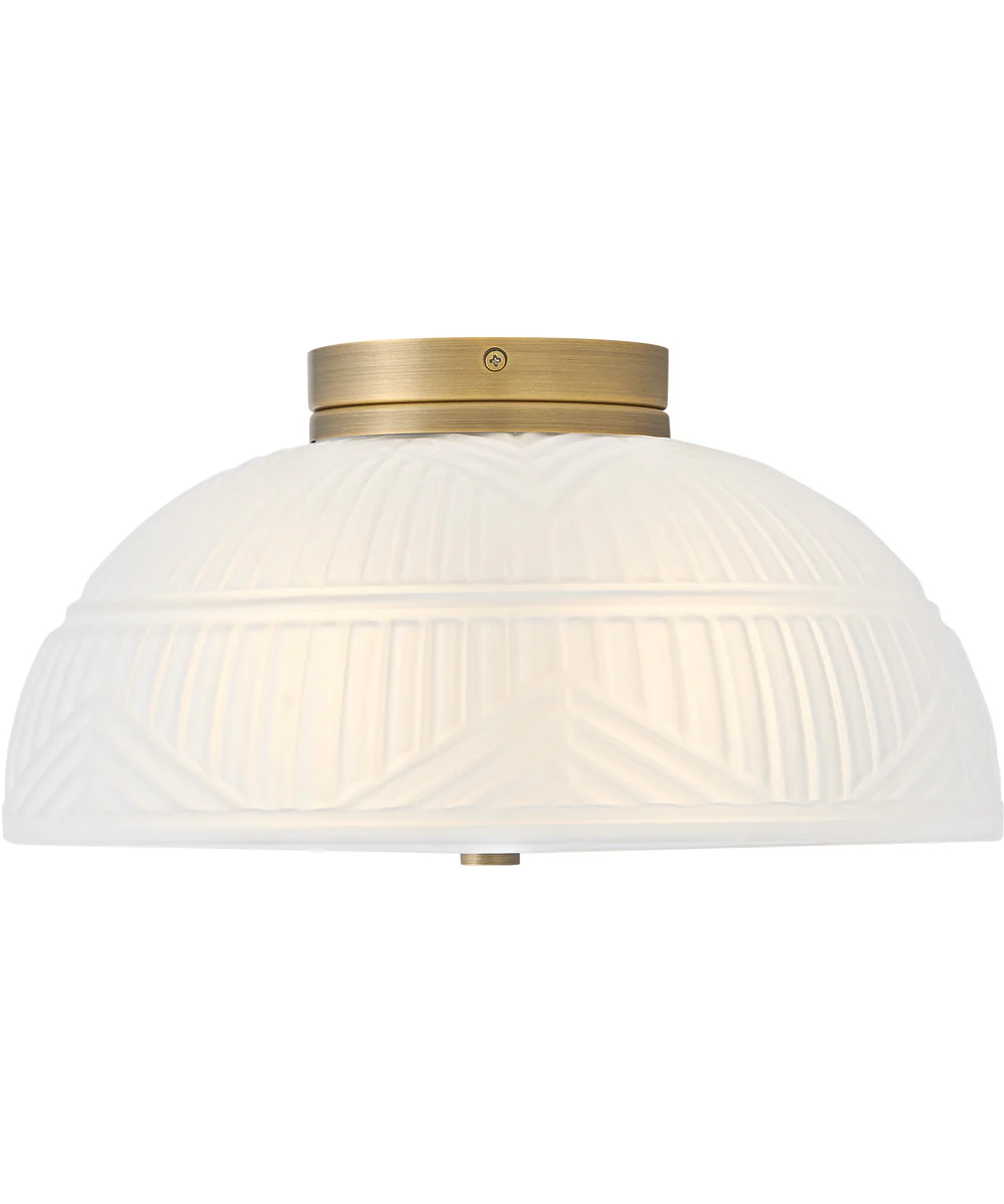 Devon 2-Light Small Flush Mount in Lacquered Brass - Image 5