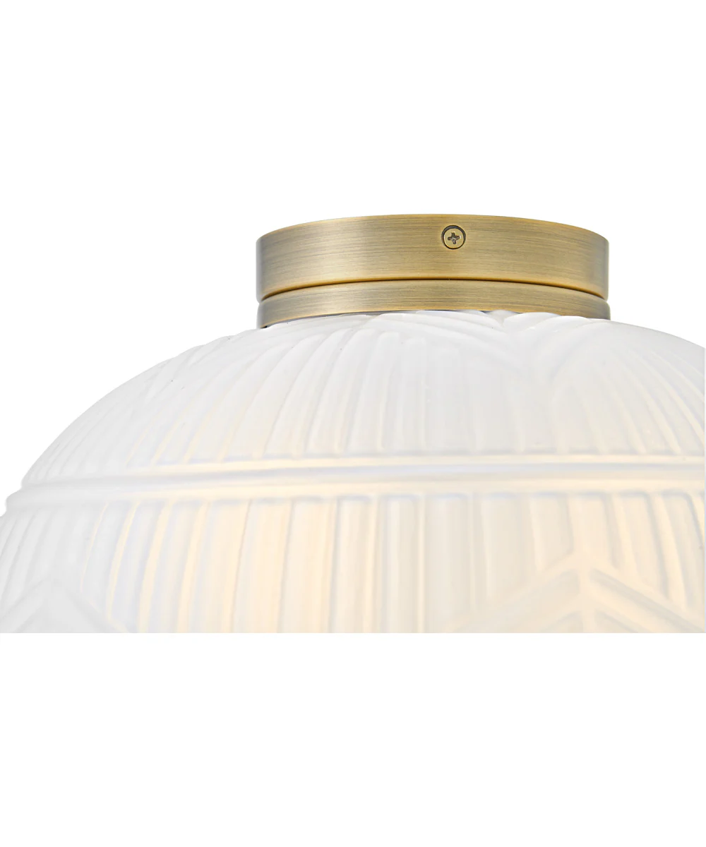 Devon 2-Light Small Flush Mount in Lacquered Brass - Image 7