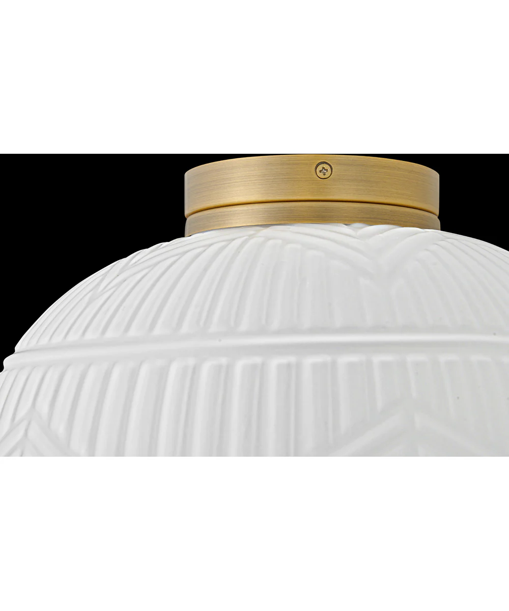 Devon 2-Light Small Flush Mount in Lacquered Brass - Image 8