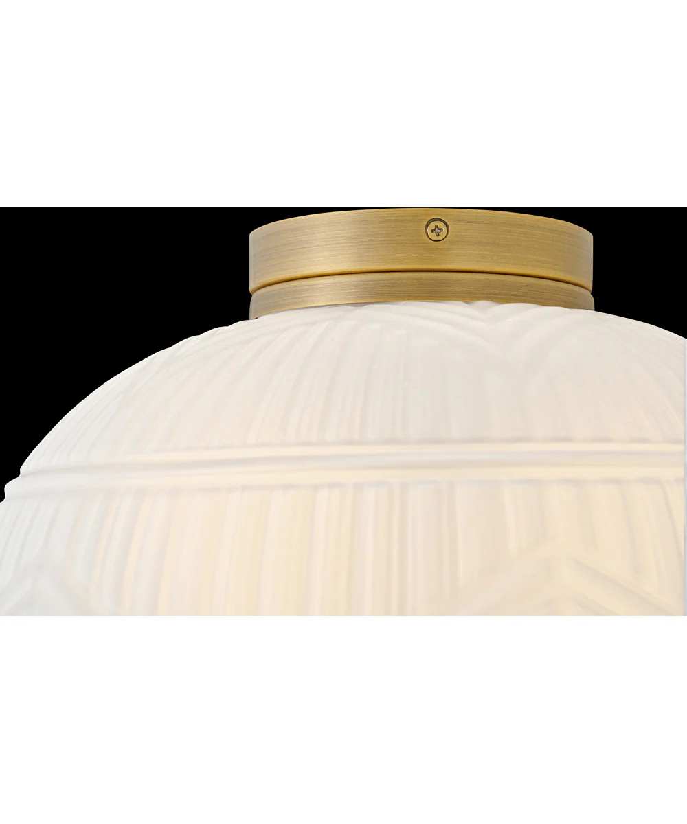 Devon 2-Light Small Flush Mount in Lacquered Brass - Image 9