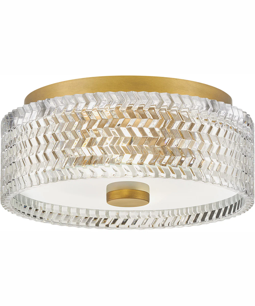 Elle 2-Light Medium Flush Mount in Heritage Brass