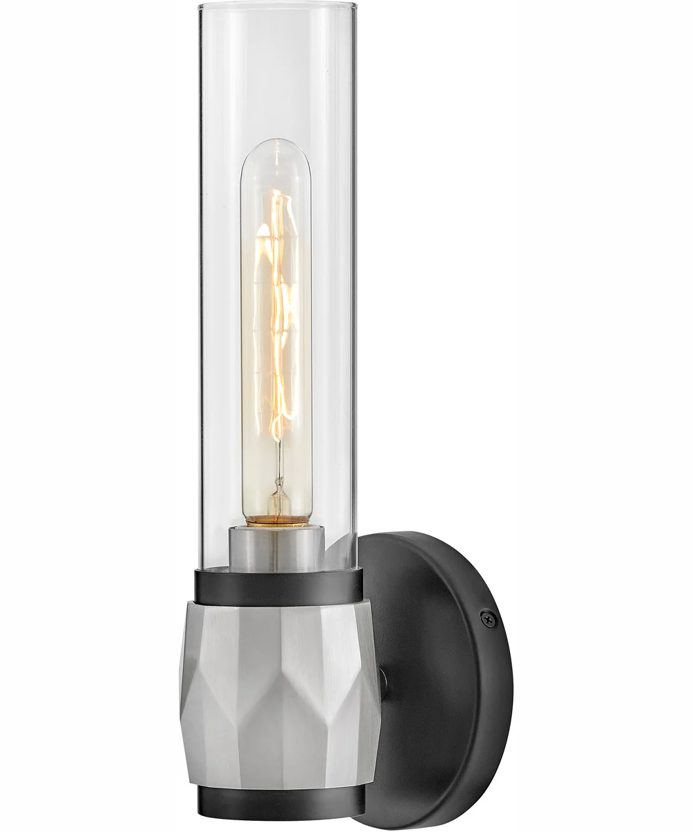Ellison 1-Light Single Light Vanity in Black with Brushed Nickel accents