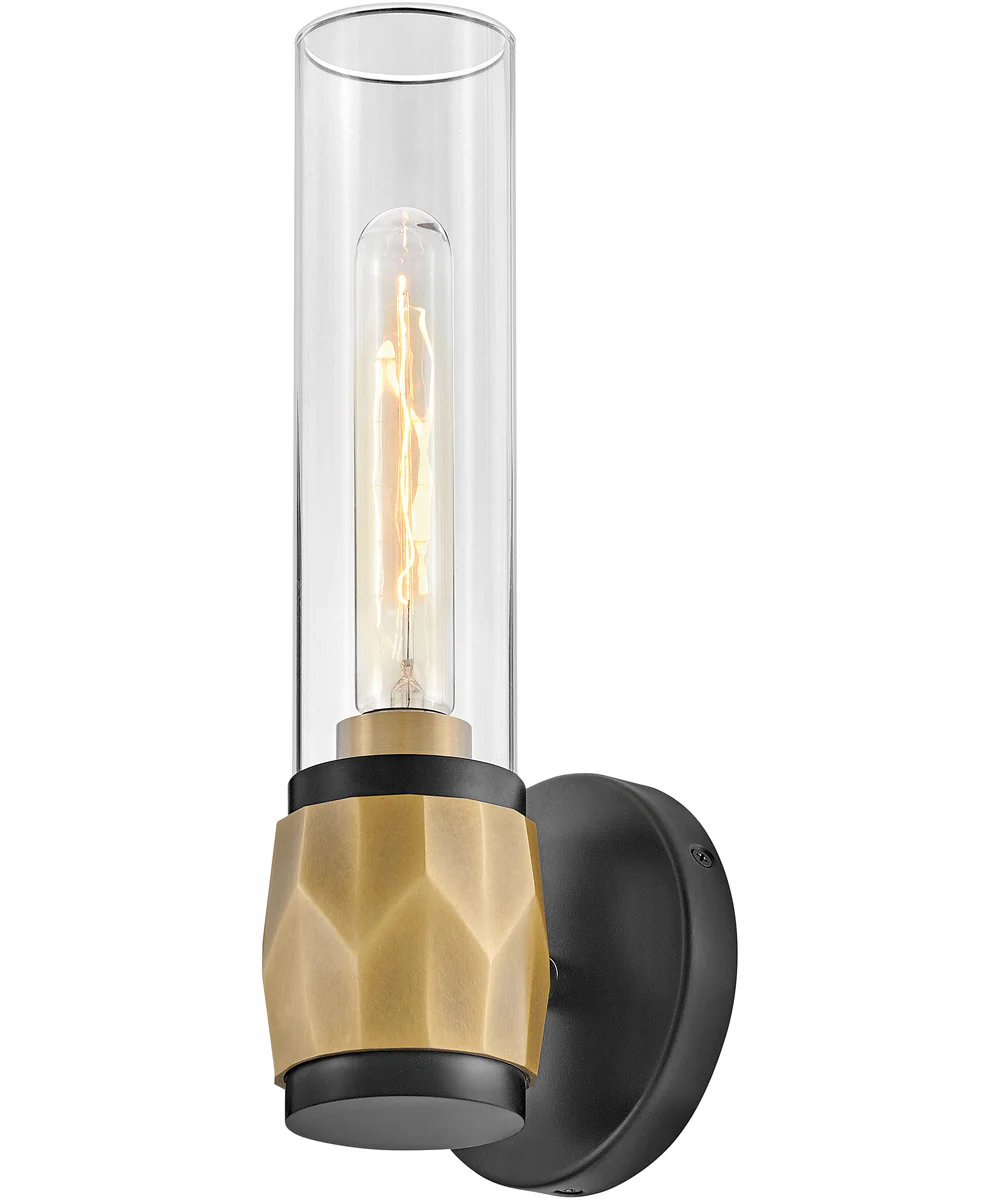Ellison 1-Light Single Light Vanity in Black with Heritage Brass accents - Image 4