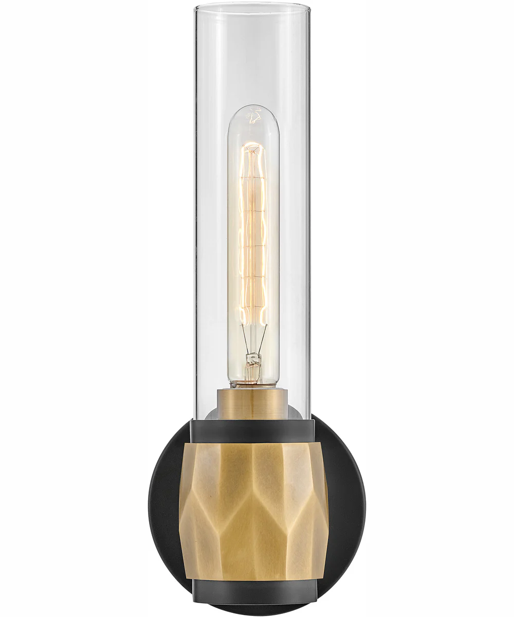 Ellison 1-Light Single Light Vanity in Black with Heritage Brass accents - Image 5