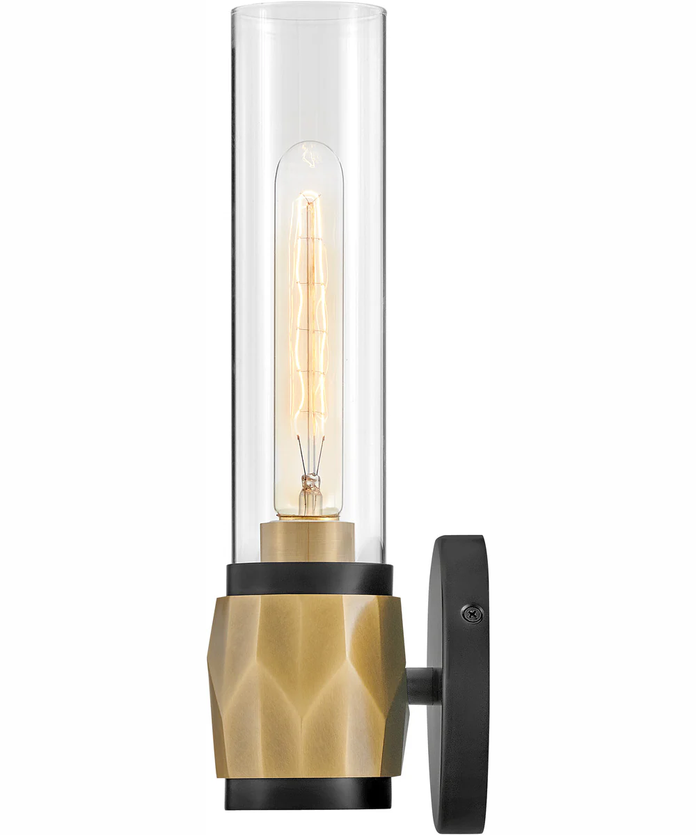 Ellison 1-Light Single Light Vanity in Black with Heritage Brass accents - Image 6