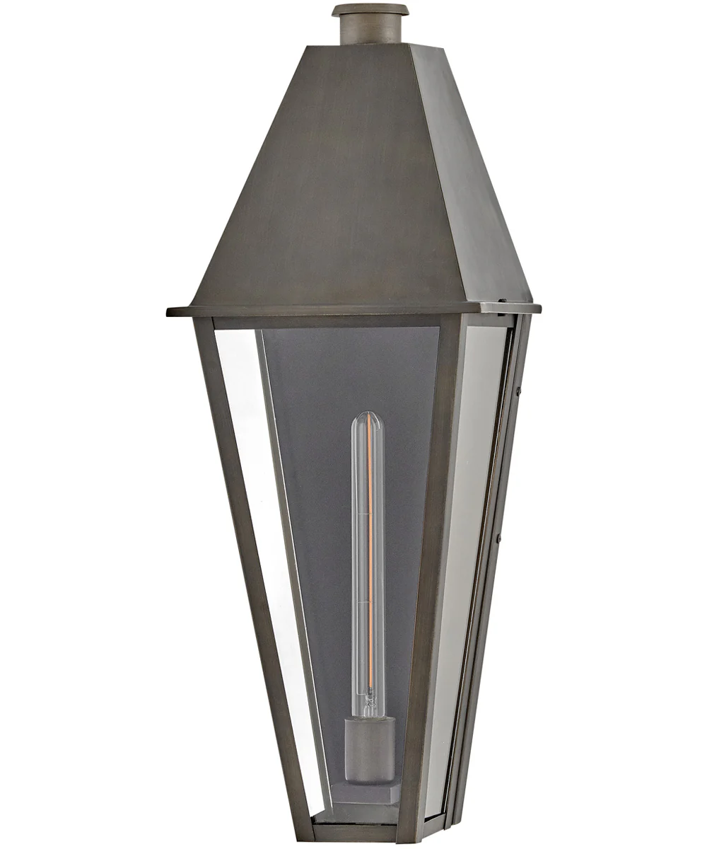 Endsley 1-Light Large Wall Mount Lantern in Blackened Brass - Image 2