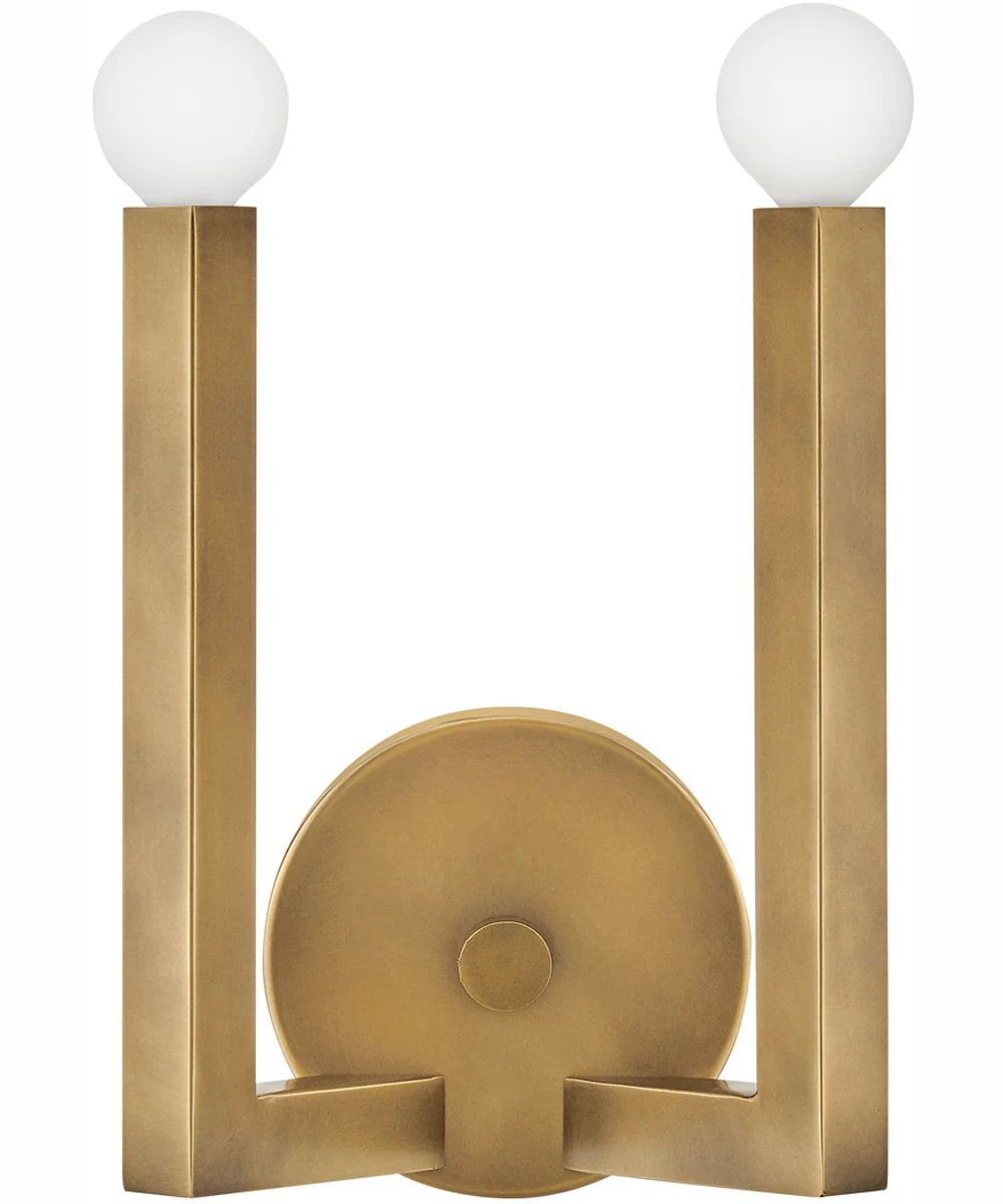 Ezra 2-Light Two Light Sconce in Heritage Brass
