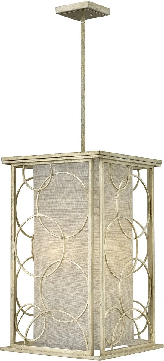 16"W Flourish 4-Light Foyer Silver Leaf