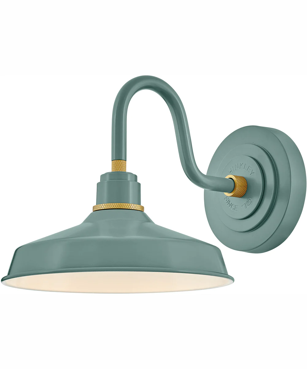 Foundry Classic 1-Light Small Gooseneck Barn Light in Sage Green