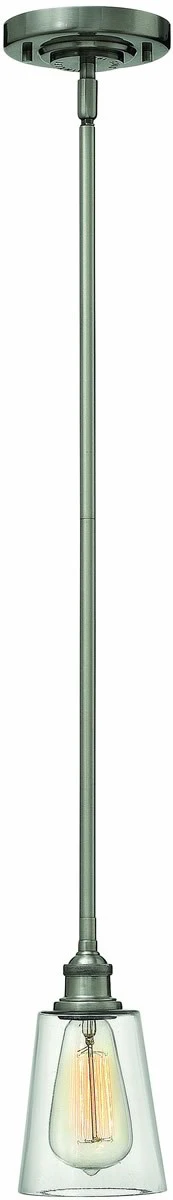 5"W Gatsby 1-Light Mini Pendant Polished Antique Nickel
