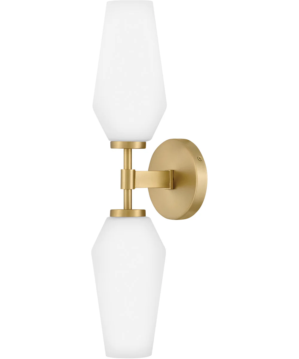 Gio 2-Light Large Two Light Sconce in Lacquered Brass - Image 2